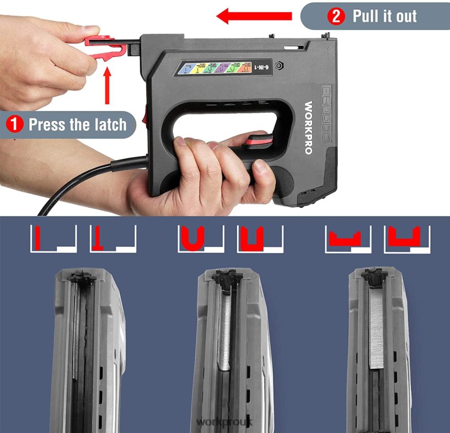 WORKPRO110V 6 in 1 Electric Stapler Tacker for DIY Project of Woodworking X662Z167 Tool