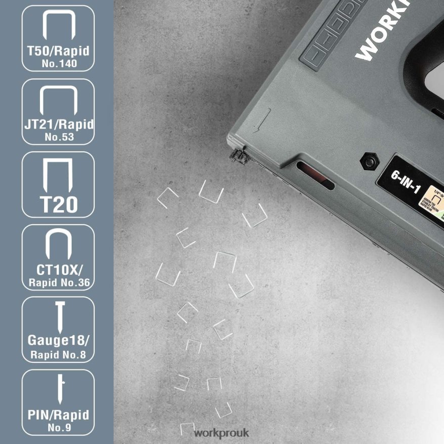 WORKPRO6 in 1 3.6V Rechargeable Cordless Staple Gun X662Z166 Tool