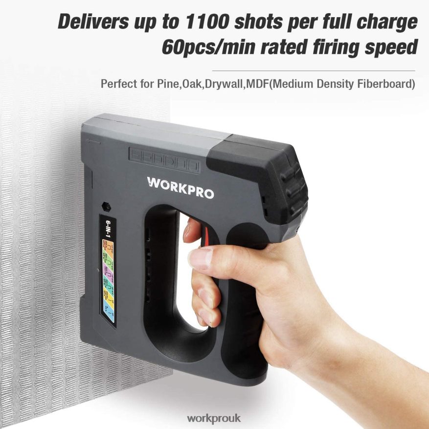 WORKPRO6 in 1 3.6V Rechargeable Cordless Staple Gun X662Z166 Tool
