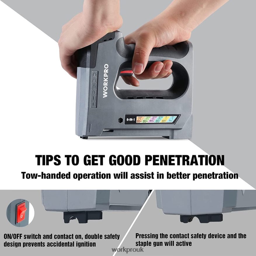 WORKPRO6 in 1 3.6V Rechargeable Cordless Staple Gun X662Z166 Tool