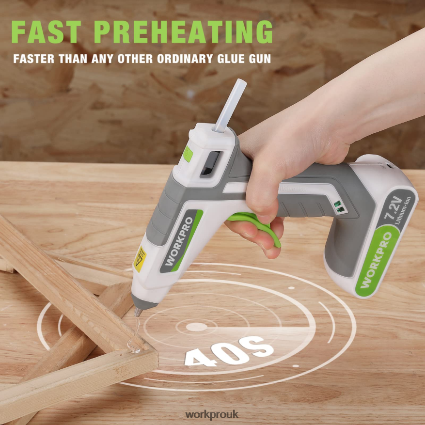 WORKPRO7.2V Cordless Hot Melt Glue Gun Kit X662Z164 Tool
