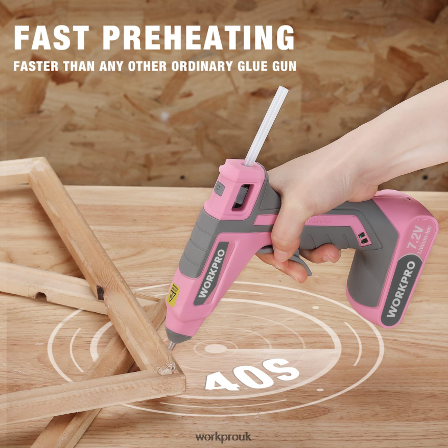 WORKPRO7.2V Cordless Hot Melt Glue Gun Kit X662Z164 Tool