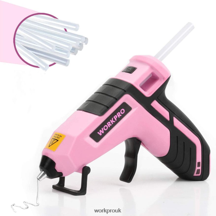 WORKPROCordless Melt Fast Preheating Mini Glue Gun with 20 PCS Premium Glue Stick X662Z163 Tool