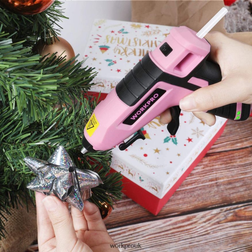 WORKPROCordless Melt Fast Preheating Mini Glue Gun with 20 PCS Premium Glue Stick X662Z163 Tool