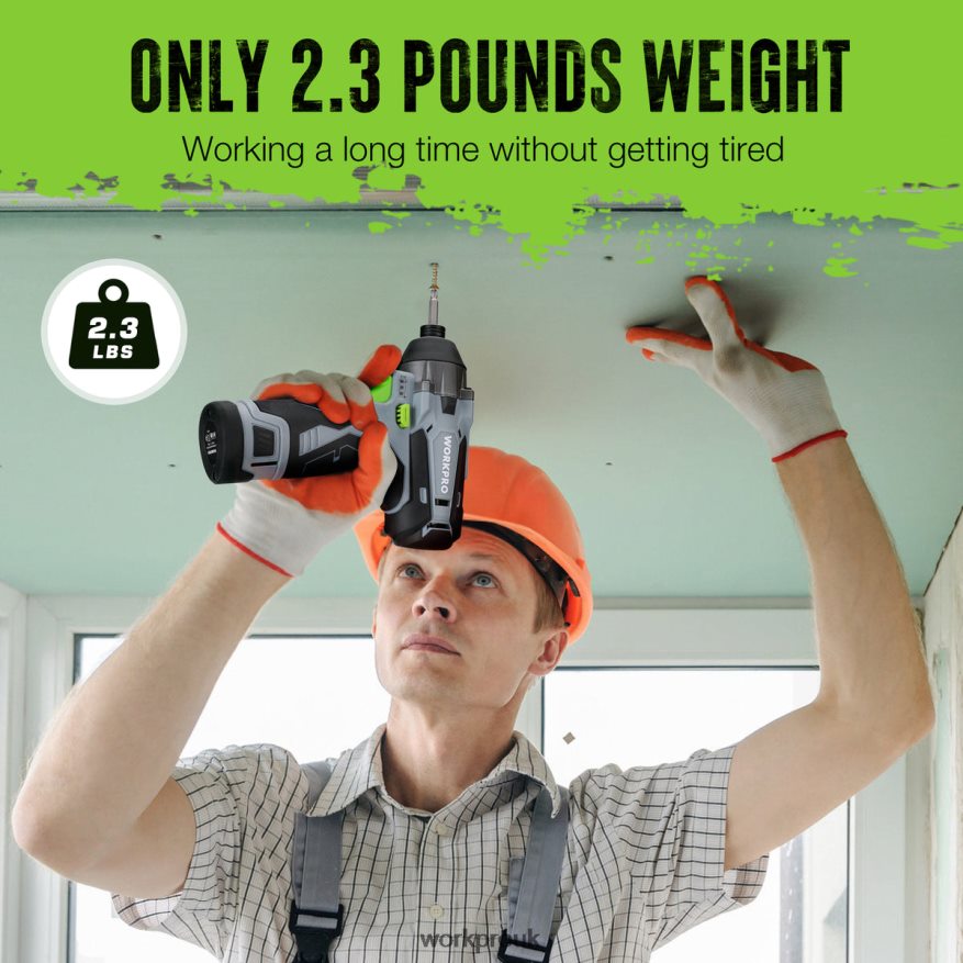 WORKPRO12V Cordless Impact Driver Kit, Hex Electric Impact Drill/Driver Set with 2.0Ah Lithium-ion Battery X662Z190 Tool