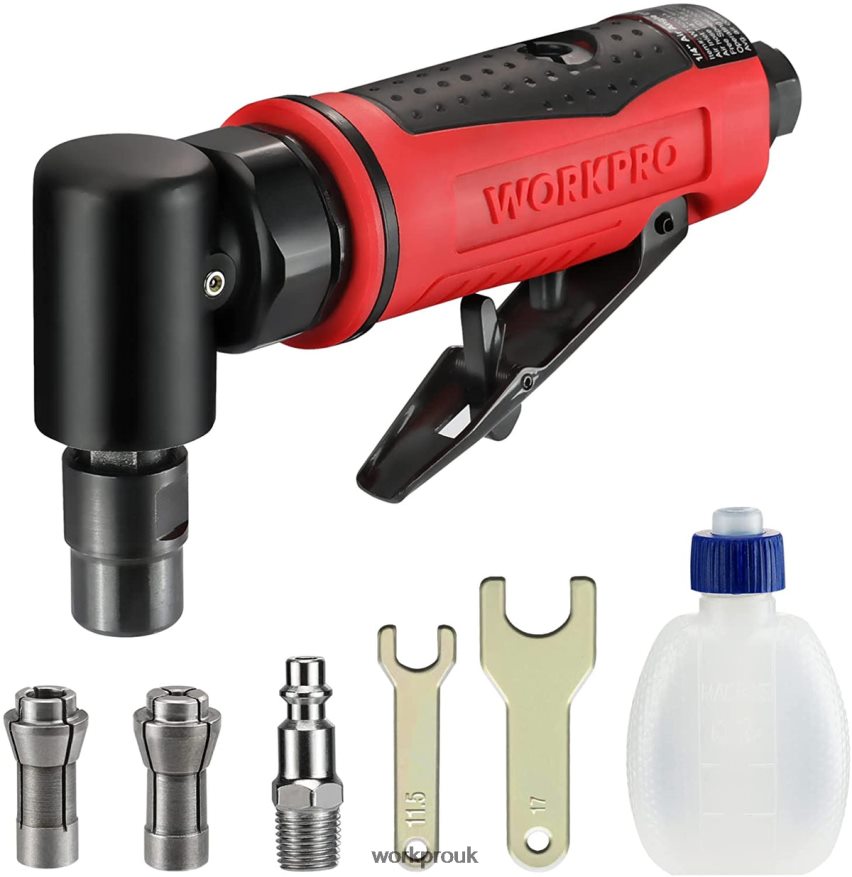 WORKPROAir Angle Die Grinder 1/4-Inch Pneumatic Right Angle Die Grinder Set X662Z180 Tool
