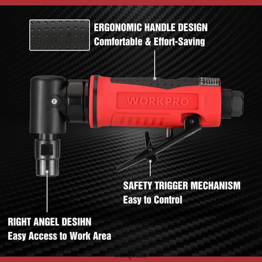 WORKPROAir Angle Die Grinder 1/4-Inch Pneumatic Right Angle Die Grinder Set X662Z180 Tool