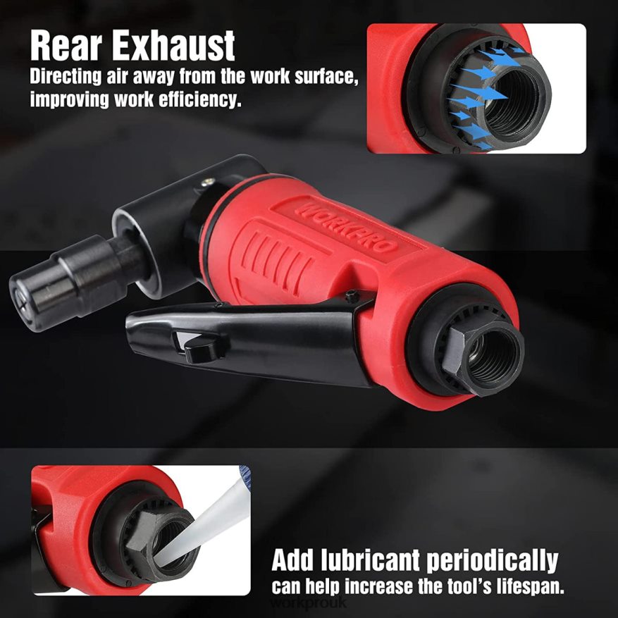 WORKPROAir Angle Die Grinder 1/4-Inch Pneumatic Right Angle Die Grinder Set X662Z180 Tool