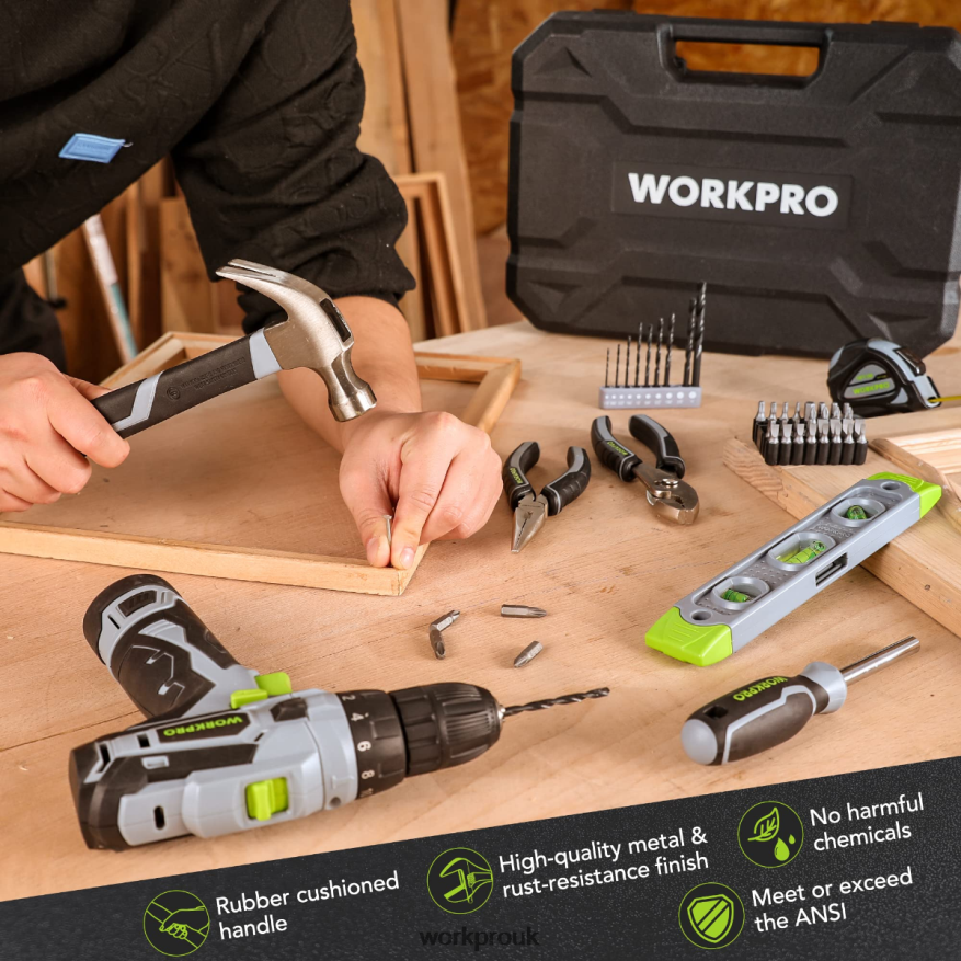 WORKPRO108-Piece Portable Tool Set with Power Drill X662Z173 Tool