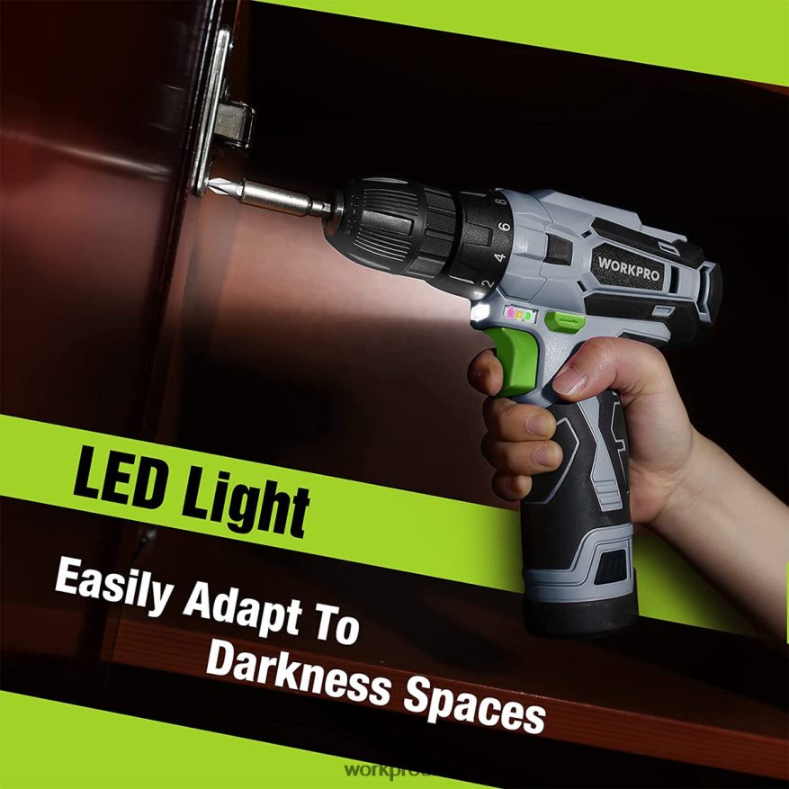 WORKPRO12V Electric Cordless Drill Driver Kit Keyless Chuck, Charger and Storage Bag Included X662Z177 Tool