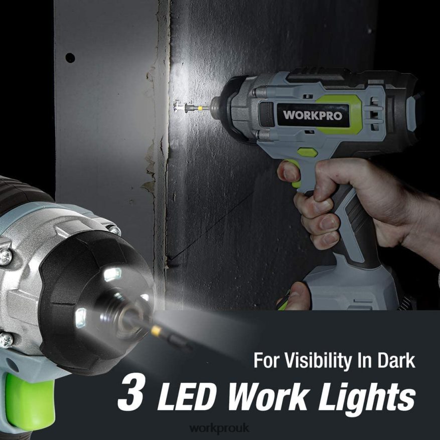 WORKPRO20V Cordless Drill Combo Kit, Drill Driver and Impact Driver with 2x 2.0Ah Batteries and 1 Hour Fast Charger X662Z169 Tool