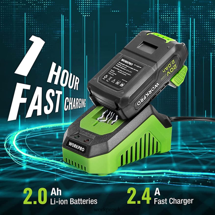 WORKPRO20V Cordless Drill Driver Kit, 2.0 Ah Li-ion Battery, 1 Hour Fast Charger and 11-inch Storage Bag Included X662Z176 Tool