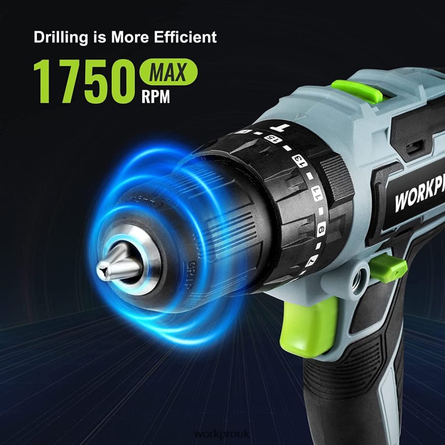 WORKPRO20V Max Cordless Drill Driver Set, Electric Power Impact Drill Tool with 102 Pieces Accessories, 2 x 2.0Ah Li-ion Batteries with Fast Charger X662Z170 Tool