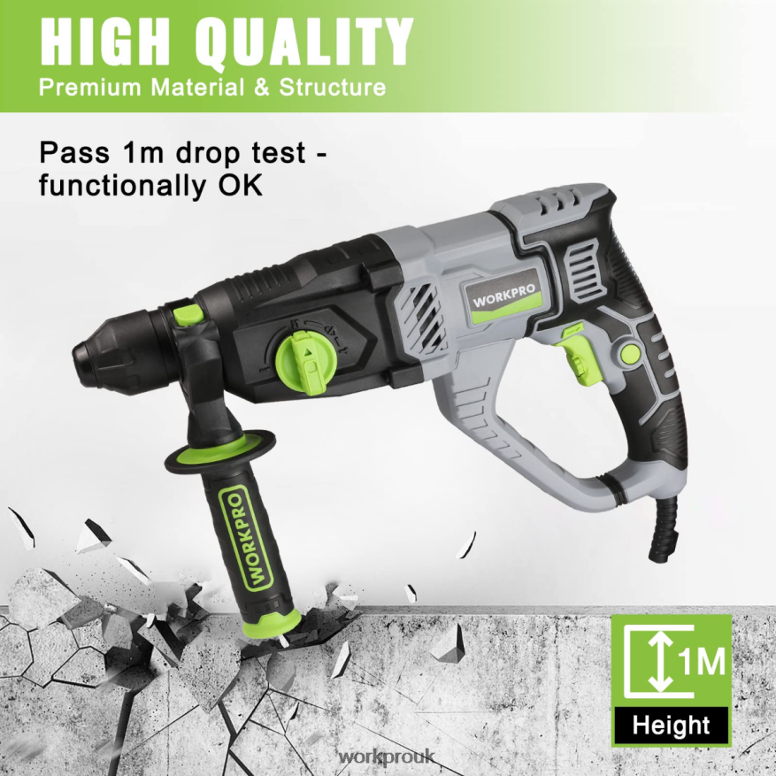 WORKPRO7.5AMP 1-1/4 Inch Premium SDS-Plus Rotary Hammer Drill, Lightweight Corded Version X662Z178 Tool