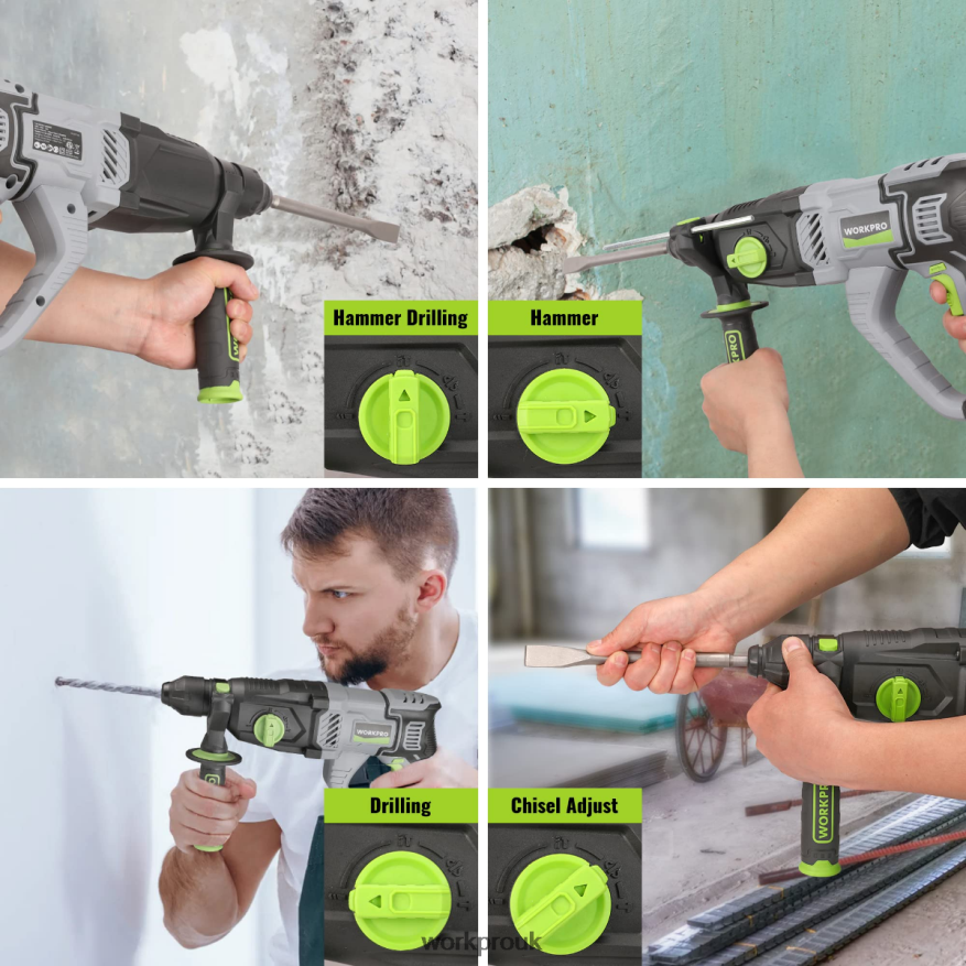 WORKPRO7.5AMP 1-1/4 Inch Premium SDS-Plus Rotary Hammer Drill, Lightweight Corded Version X662Z178 Tool