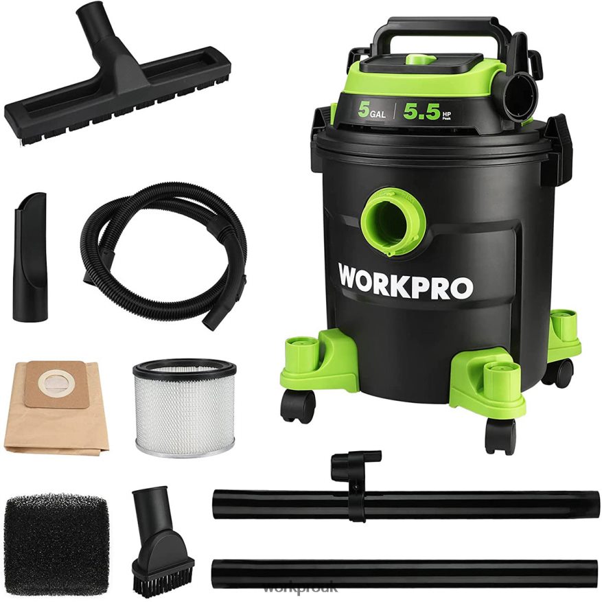 WORKPRO5 Gallon Shop Vacuum, 5.5 Peak Horsepower Shop-Vac Cleaner with HEPA Filter, Hose, and Accessories X662Z214 Tool