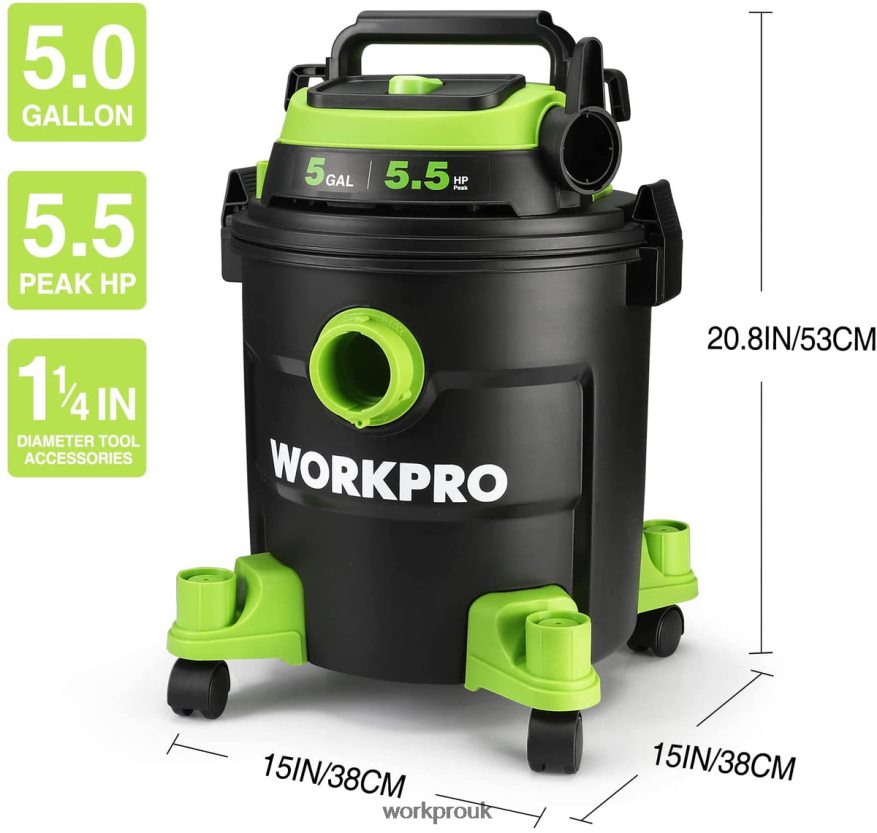 WORKPRO5 Gallon Shop Vacuum, 5.5 Peak Horsepower Shop-Vac Cleaner with HEPA Filter, Hose, and Accessories X662Z214 Tool