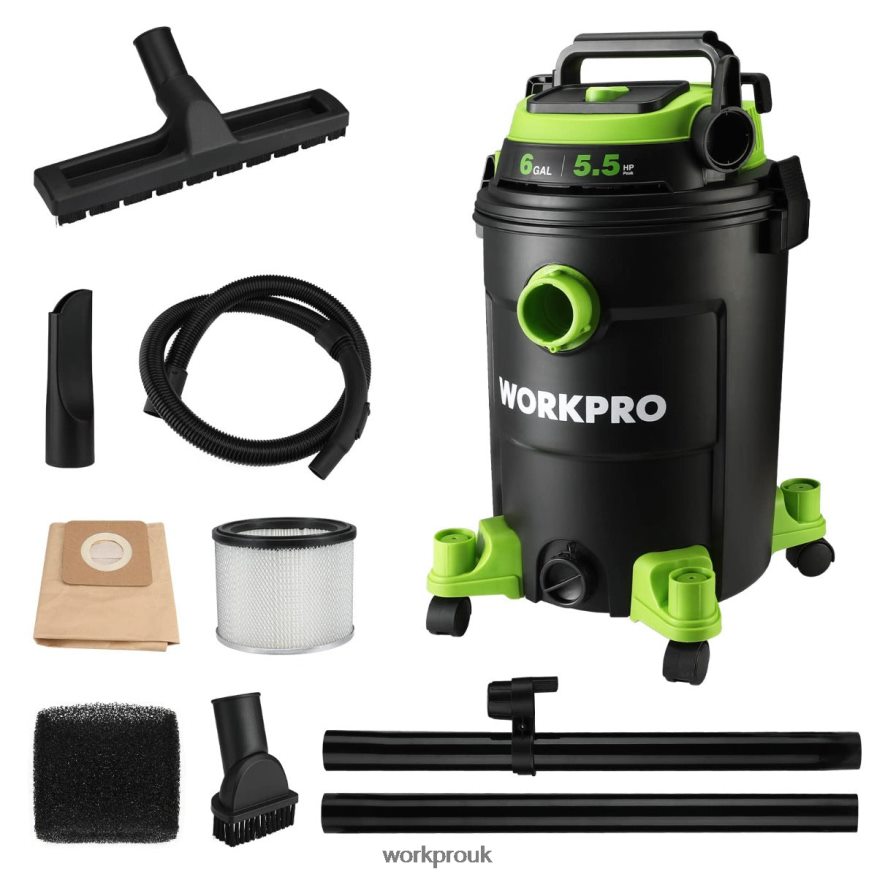 WORKPRO6 Gallon Shop Vacuum 5.5 Peak Horsepower Shop Vac Cleaner with HEPA Filter Hose and Accessories X662Z215 Tool
