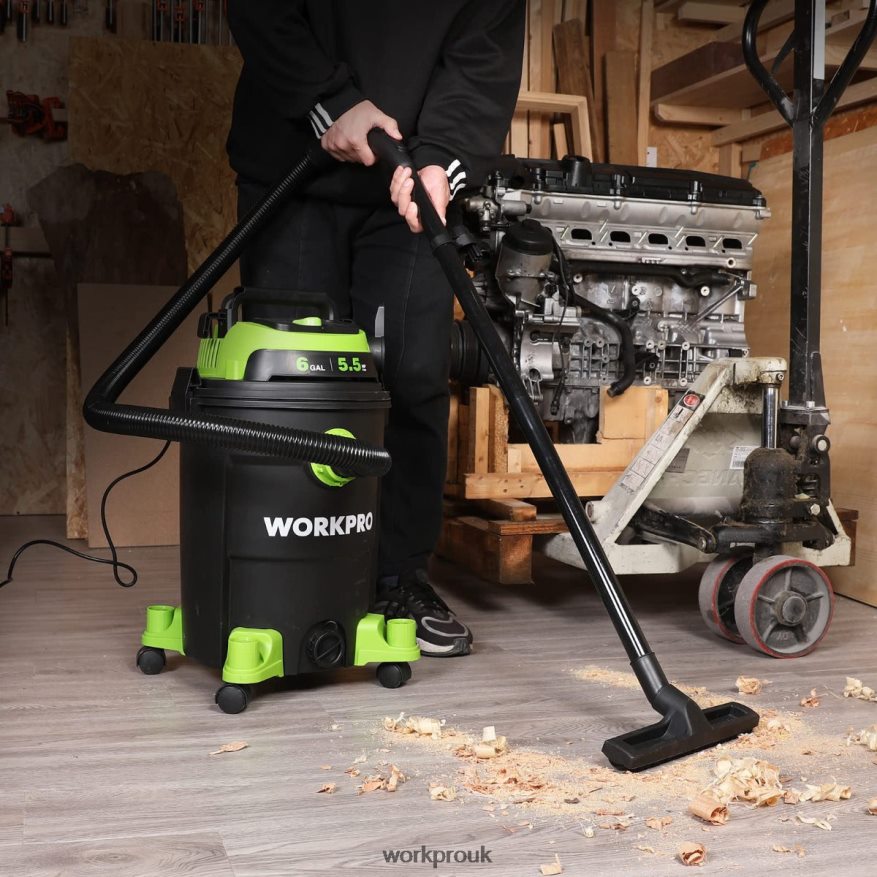 WORKPRO6 Gallon Shop Vacuum 5.5 Peak Horsepower Shop Vac Cleaner with HEPA Filter Hose and Accessories X662Z215 Tool