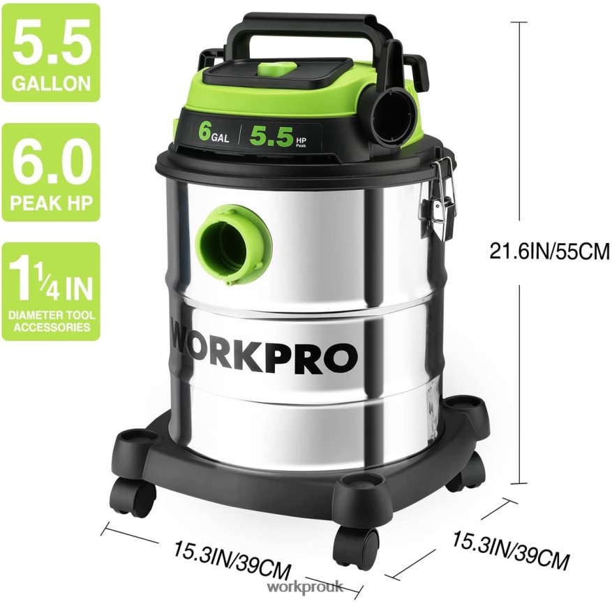 WORKPRO6 Gallon Wet/Dry Shop Vacuum with HEPA Filter, Hose and Accessories for Home/Jobsite Dust Collection X662Z213 Tool