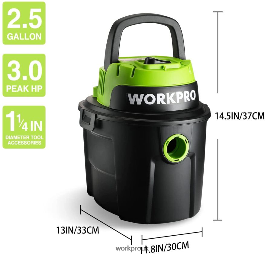 WORKPROWet/Dry Vacuum 2.5 Gallon 3 Peak Horsepower, Portable Shop Vacuum Cleaner for Home X662Z216 Tool