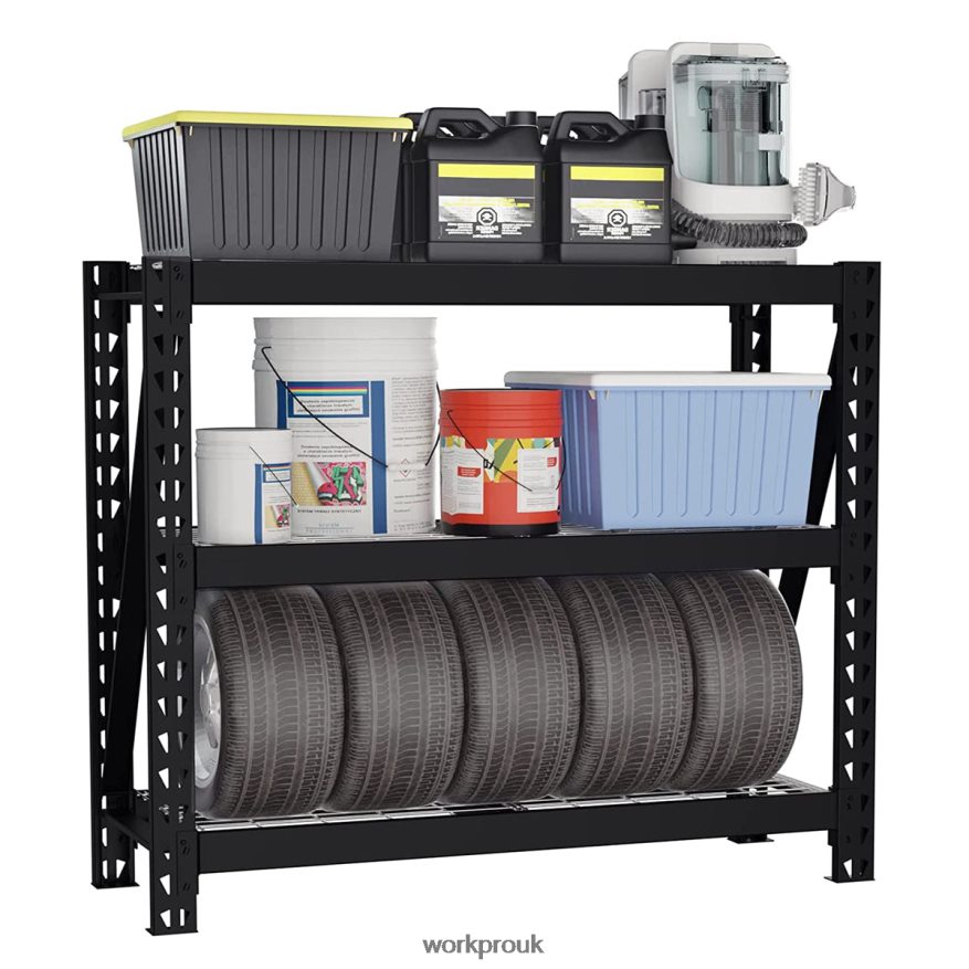 WORKPRO3-Tier Garage Shelving Unit Heavy Duty Metal Storage Rack Height Adjustable Industrial Shelving X662Z8 Storage