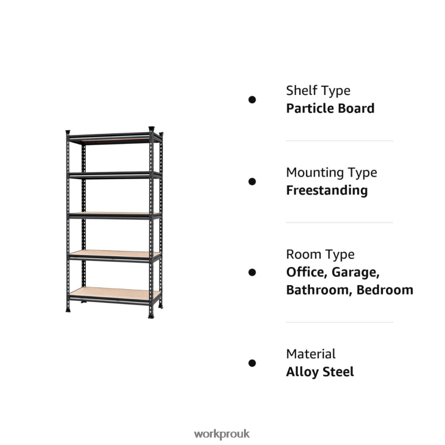 WORKPRO5-Tier Adjustable Metal Rack Storage Heavy Duty Shelving Unit, 4000 lbs Load Capacity X662Z12 Storage