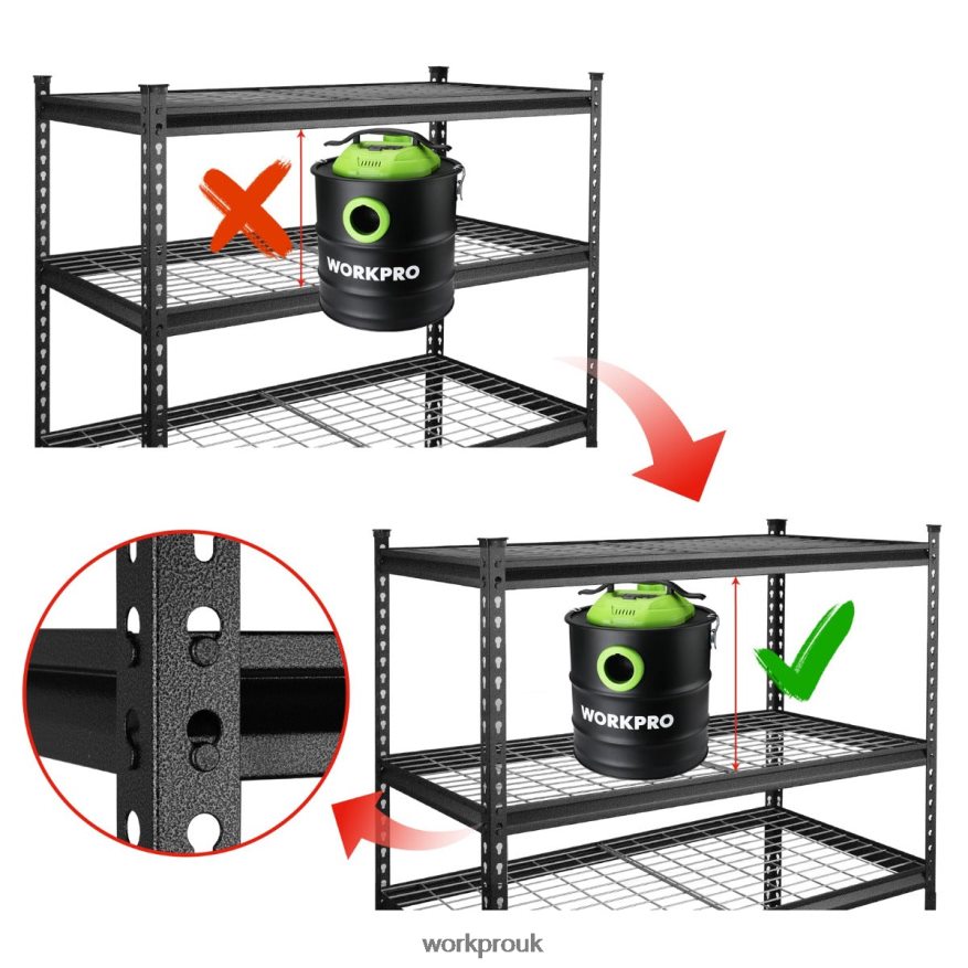 WORKPRO5-Tier Metal Storage Shelving Unit Adjustable Storage Rack Heavy Duty Shelf X662Z6 Storage