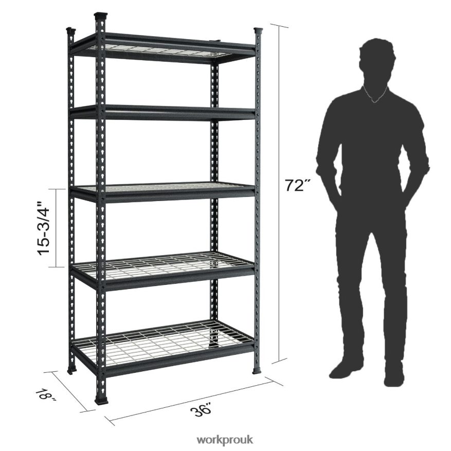 WORKPRO5-Tier Metal Storage Shelving Unit Adjustable Storage Rack Heavy Duty Shelf X662Z6 Storage
