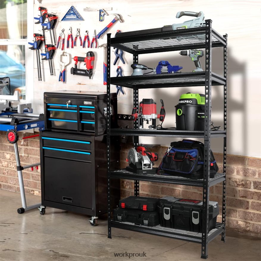 WORKPRO5-Tier Metal Storage Shelving Unit Adjustable Storage Rack Heavy Duty Shelf X662Z6 Storage