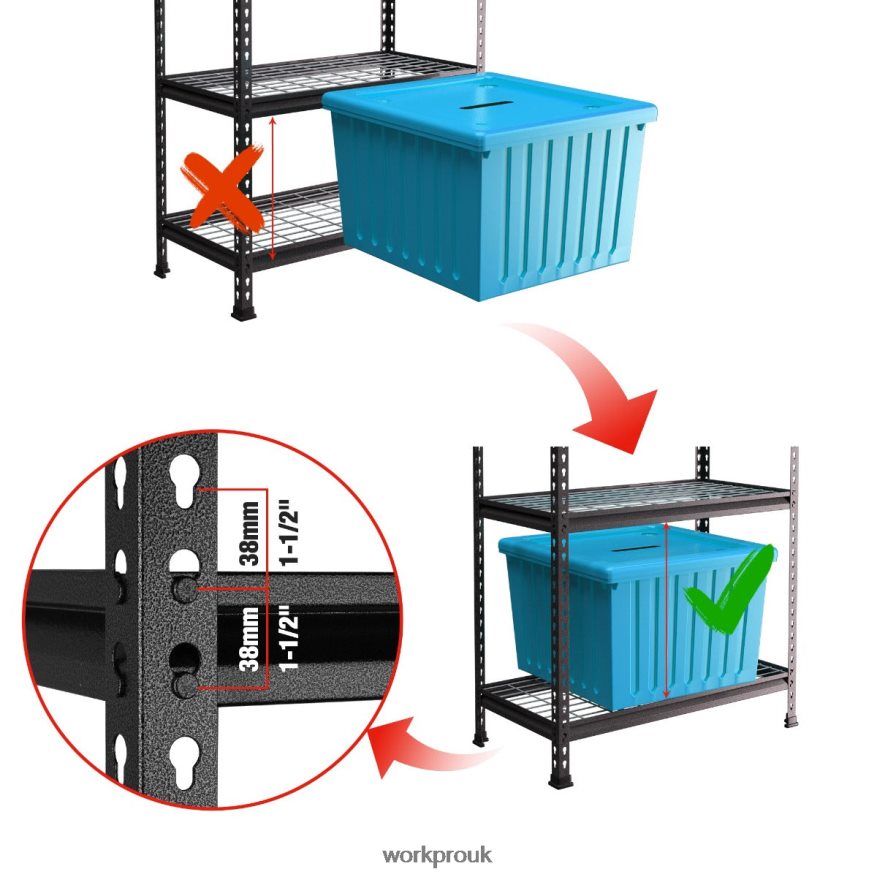 WORKPRO5-Tier Metal Storage Shelving Unit Adjustable Storage Rack Heavy Duty Shelf X662Z6 Storage
