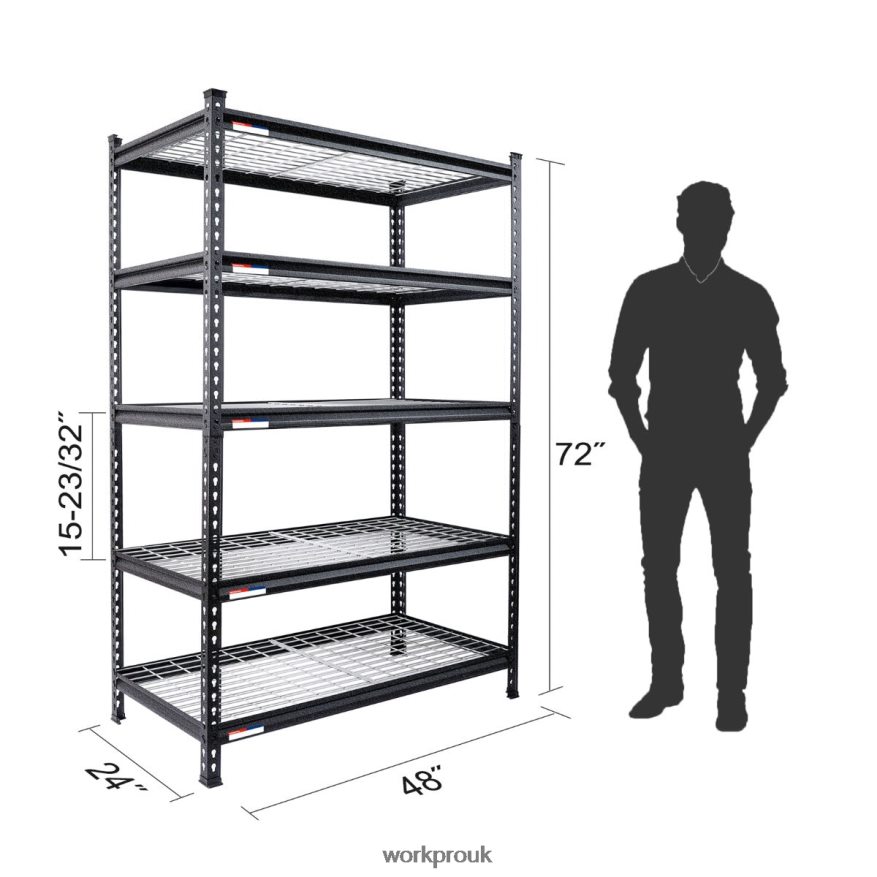 WORKPRO5-Tier Metal Storage Shelving Unit Adjustable Storage Rack Heavy Duty Shelf X662Z6 Storage