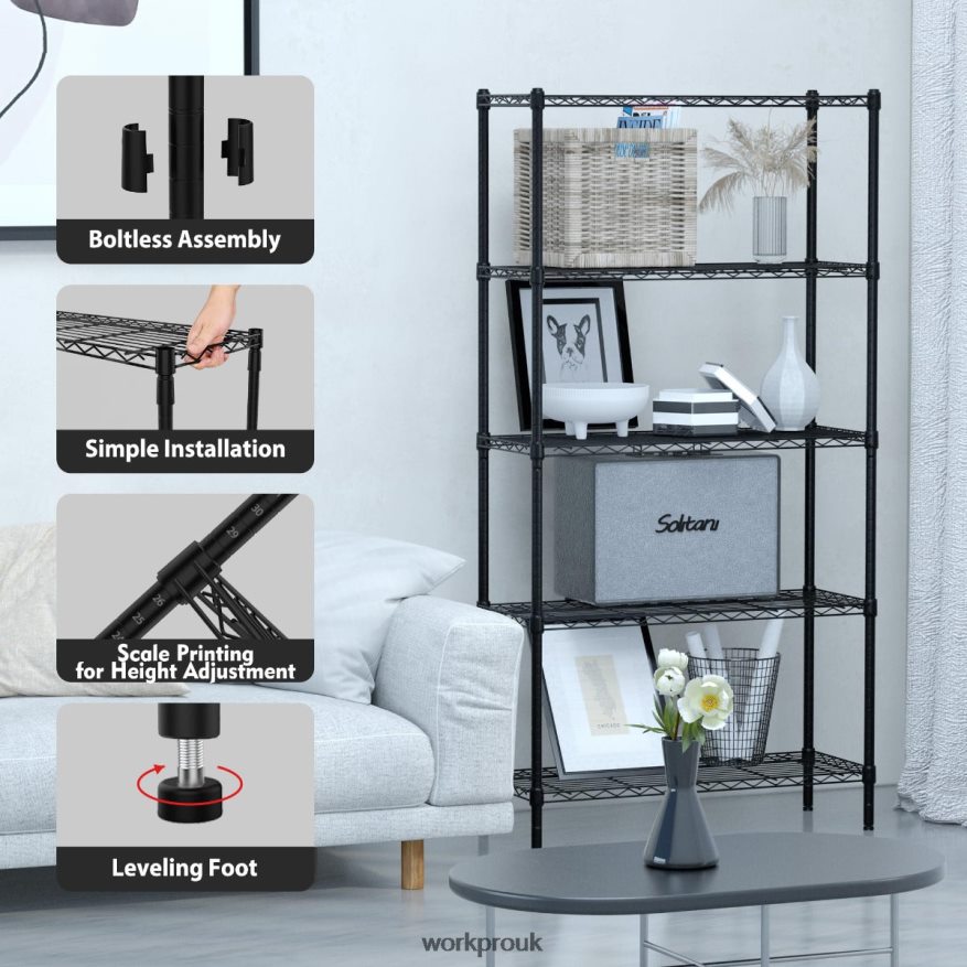 WORKPRO5-Tier Wire Shelving Unit Metal Storage Shelves Rack, Heavy Duty Utility Shelving X662Z11 Storage