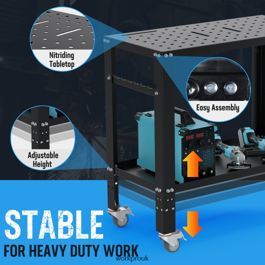 WORKPROPortable Welding Table, 1200 lbs Load Capacity, Nitriding Tabletop X662Z13 Storage