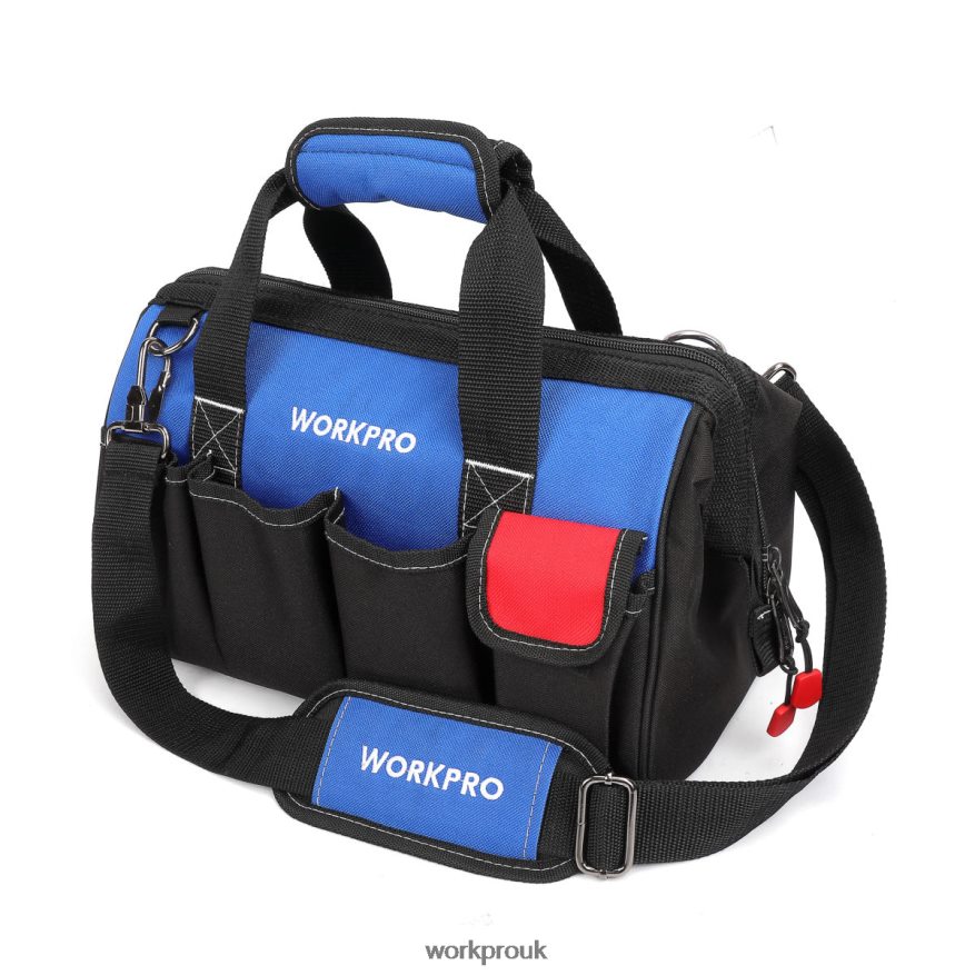 WORKPRO14-inch Tool Bag, Multi-pocket Tool Organizer with Adjustable Shoulder Strap X662Z31 Storage