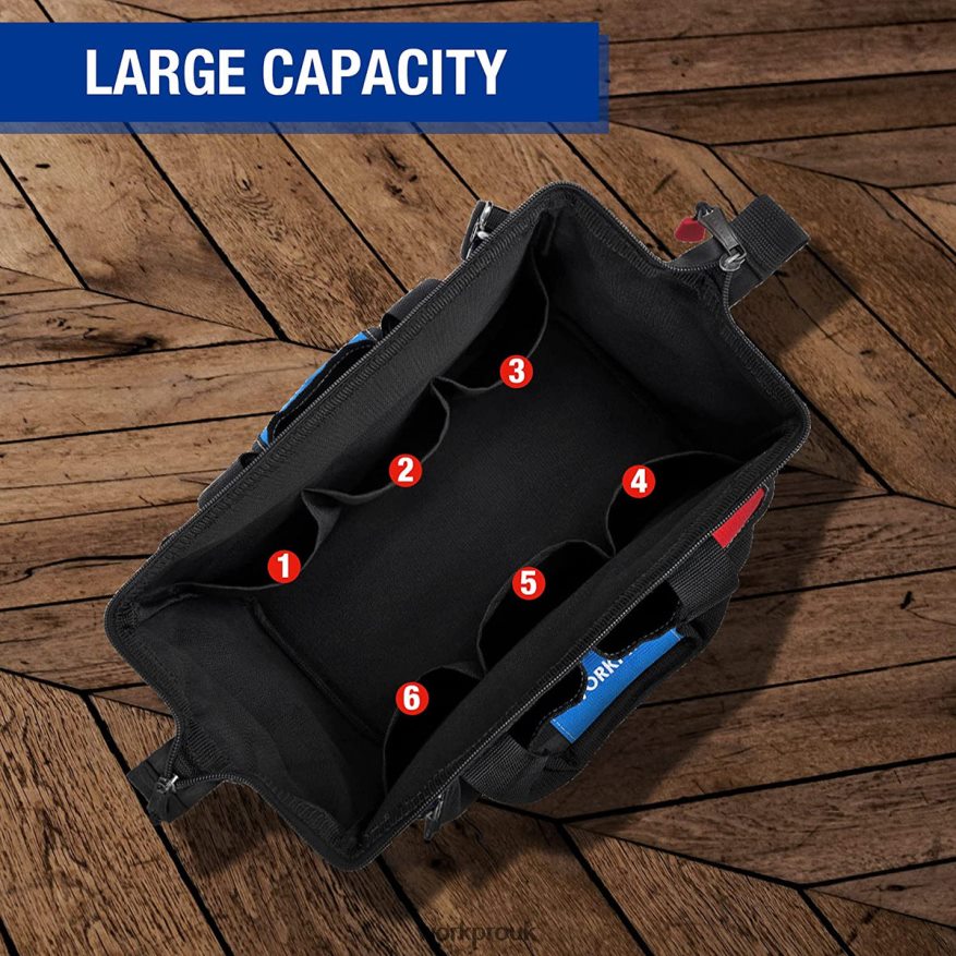 WORKPRO14-inch Tool Bag, Multi-pocket Tool Organizer with Adjustable Shoulder Strap X662Z31 Storage