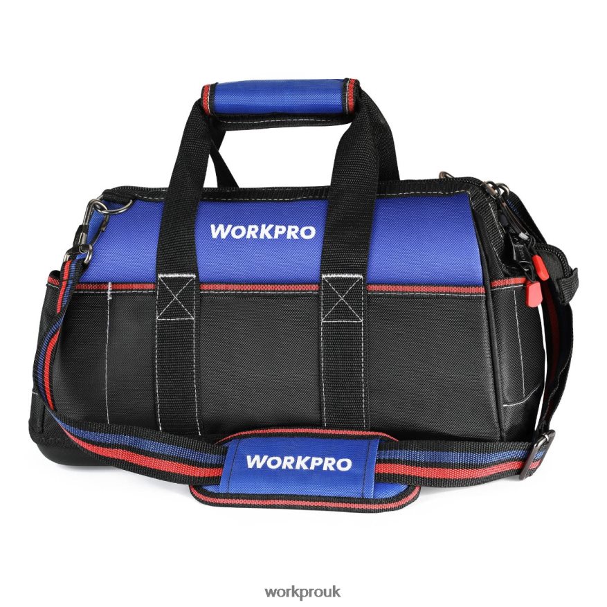 WORKPRO16-inch Wide Mouth Tool Bag, Heavy Duty Cloth Tool Storage Bag with Water Proof Molded Base, Adjustable Shoulder Strap X662Z24 Storage
