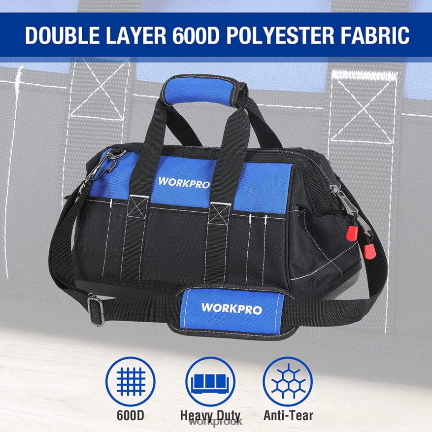 WORKPRO16-inch Wide Mouth Tool Bag with Water Proof Molded Base X662Z34 Storage