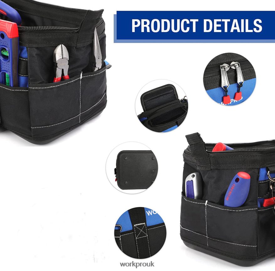 WORKPRO16-inch Wide Mouth Tool Bag with Water Proof Molded Base X662Z34 Storage