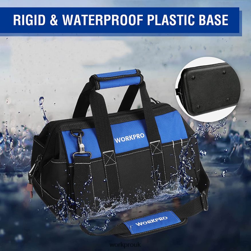WORKPRO16-inch Wide Mouth Tool Bag with Water Proof Molded Base X662Z34 Storage