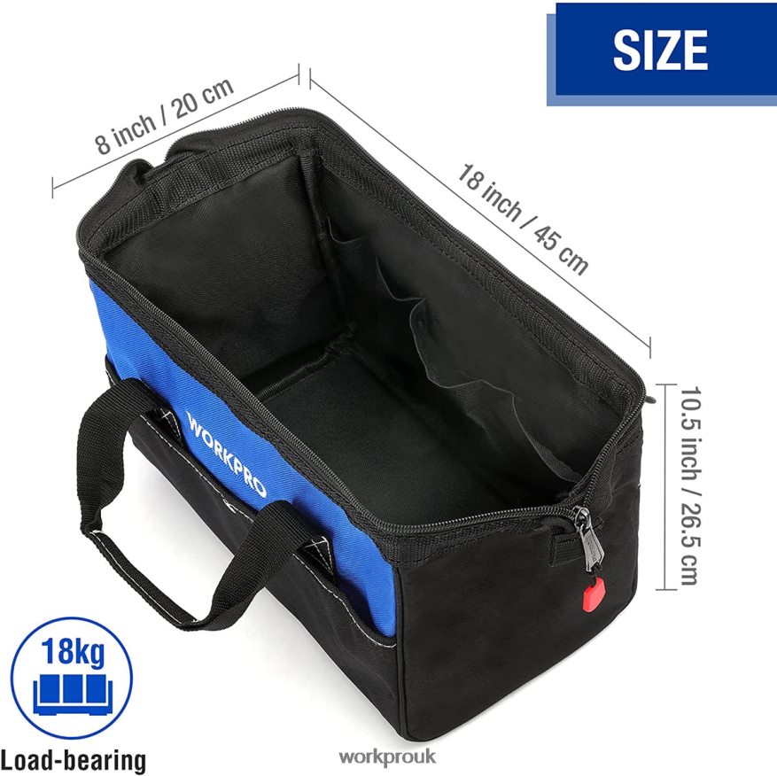 WORKPRO18-inch Close Top Wide Mouth Storage Tool Bag with Adjustable Shoulder Strap X662Z27 Storage
