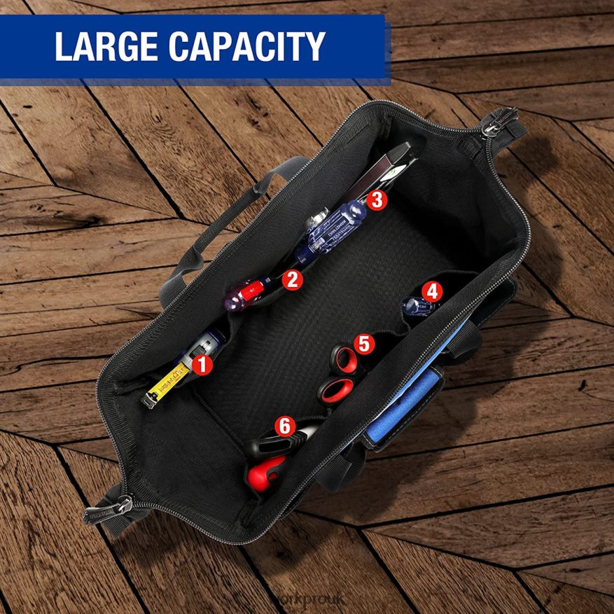 WORKPRO18-inch Close Top Wide Mouth Storage Tool Bag with Adjustable Shoulder Strap X662Z27 Storage