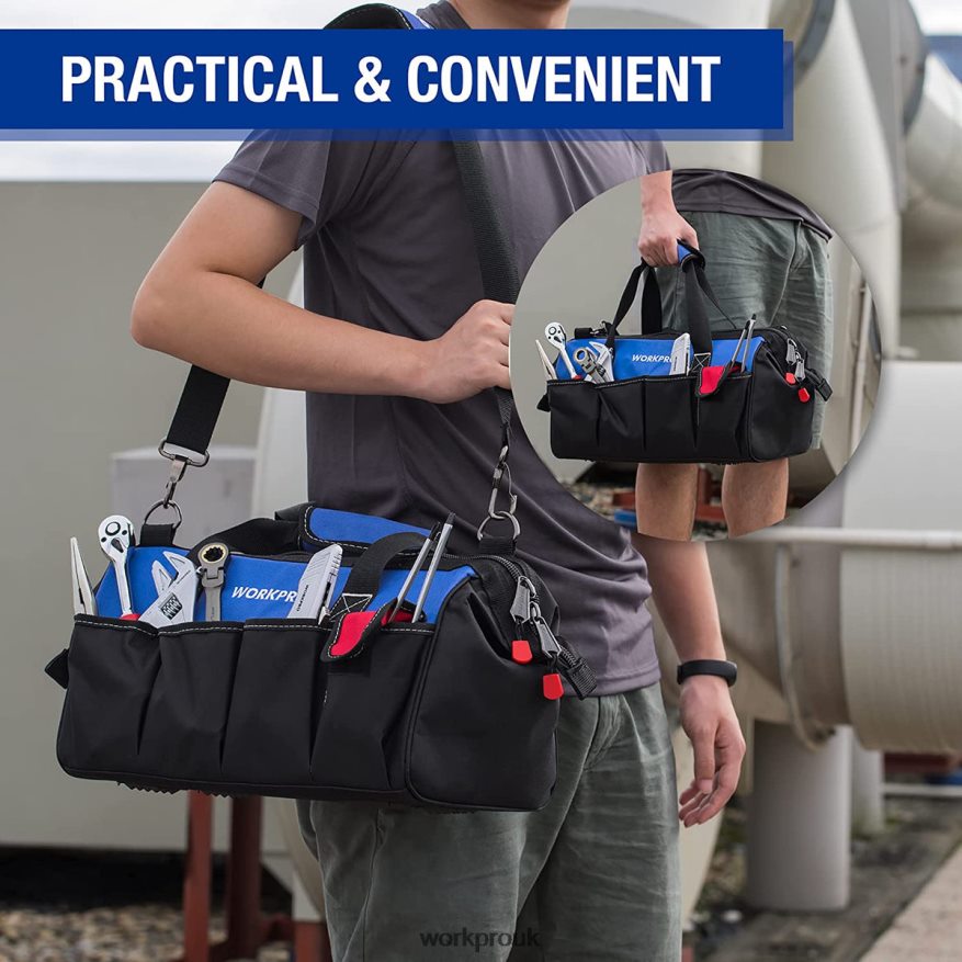 WORKPRO18-inch Close Top Wide Mouth Storage Tool Bag with Adjustable Shoulder Strap X662Z27 Storage
