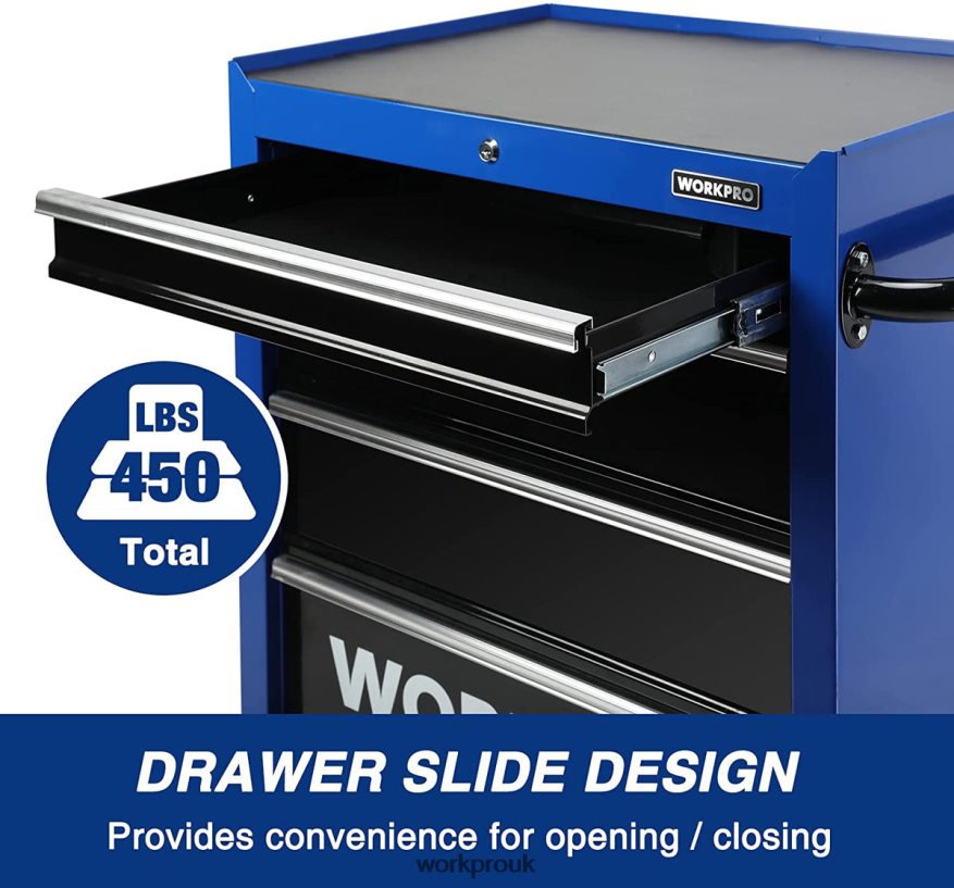 WORKPRO4-Drawer Tool Chest, 26-Inch Rolling Metal Tool Storage Cabinet with Casters, Locking System, Drawer Liner, 450 lbs Load Capacity X662Z17 Storage