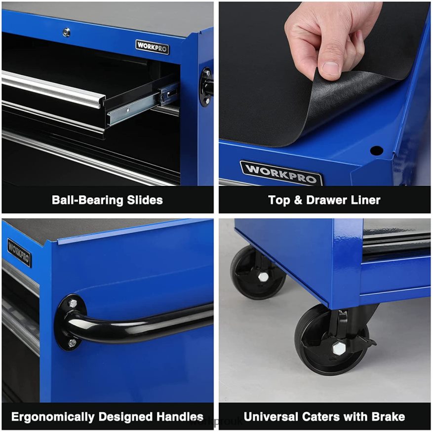 WORKPRO4-Drawer Tool Chest, 26-Inch Rolling Metal Tool Storage Cabinet with Casters, Locking System, Drawer Liner, 450 lbs Load Capacity X662Z17 Storage