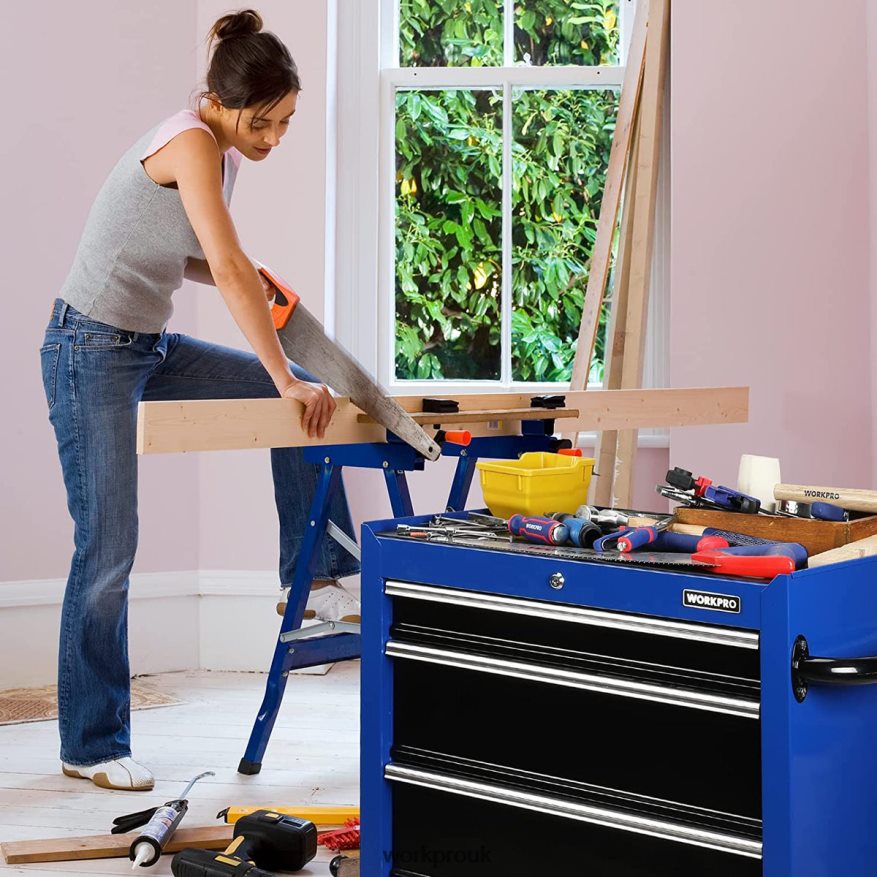 WORKPRO4-Drawer Tool Chest, 26-Inch Rolling Metal Tool Storage Cabinet with Casters, Locking System, Drawer Liner, 450 lbs Load Capacity X662Z17 Storage