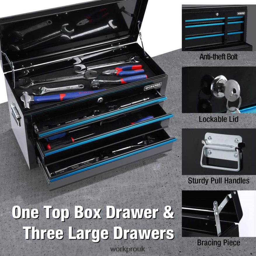 WORKPRO5-Drawer Rolling Tool Chest, Sliding Metal Drawer Rolling Tool Storage Cabinet X662Z18 Storage