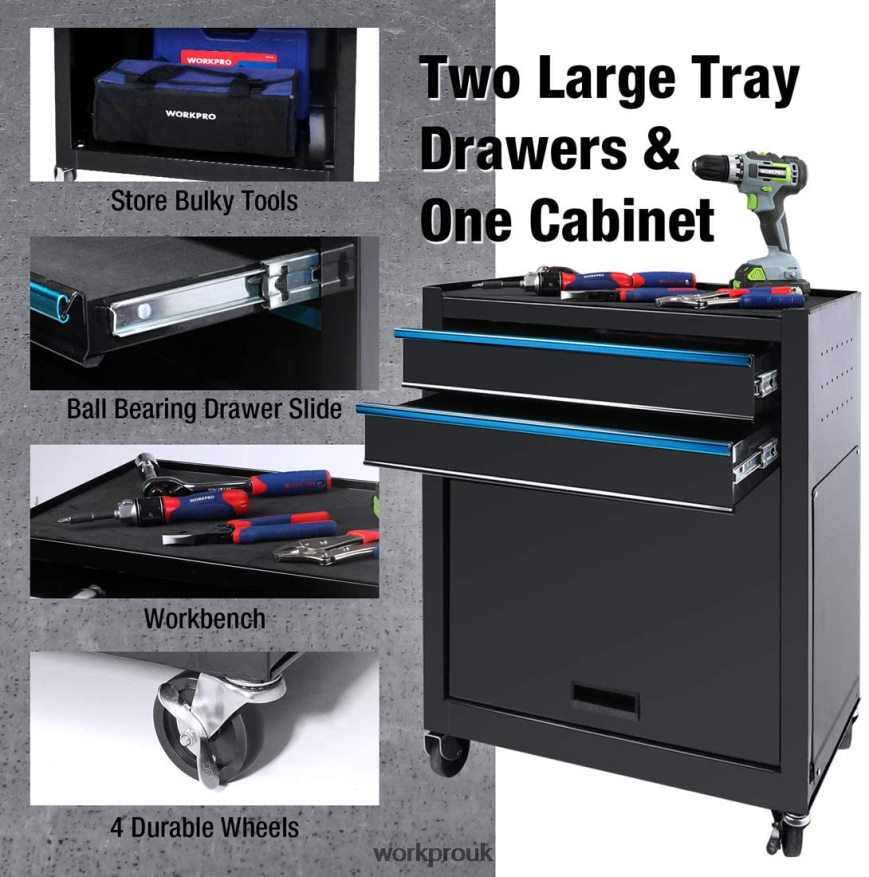 WORKPRO5-Drawer Rolling Tool Chest, Sliding Metal Drawer Rolling Tool Storage Cabinet X662Z18 Storage