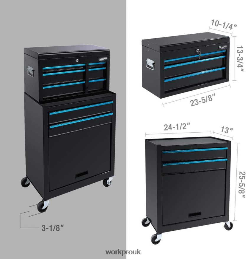 WORKPRO5-Drawer Rolling Tool Chest, Sliding Metal Drawer Rolling Tool Storage Cabinet X662Z18 Storage