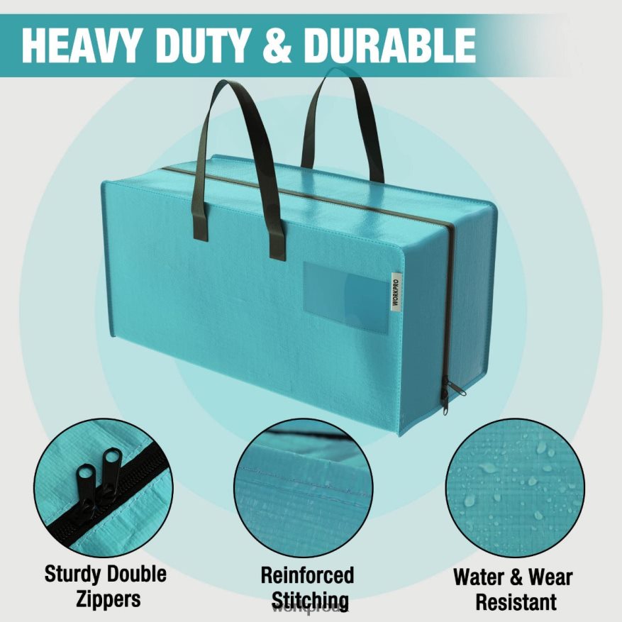 WORKPRO6 Pack Extra Large Heavy-Duty Storage Moving Tote Bags with Zippers & Carrying Handles Backpack Straps X662Z142 Storage